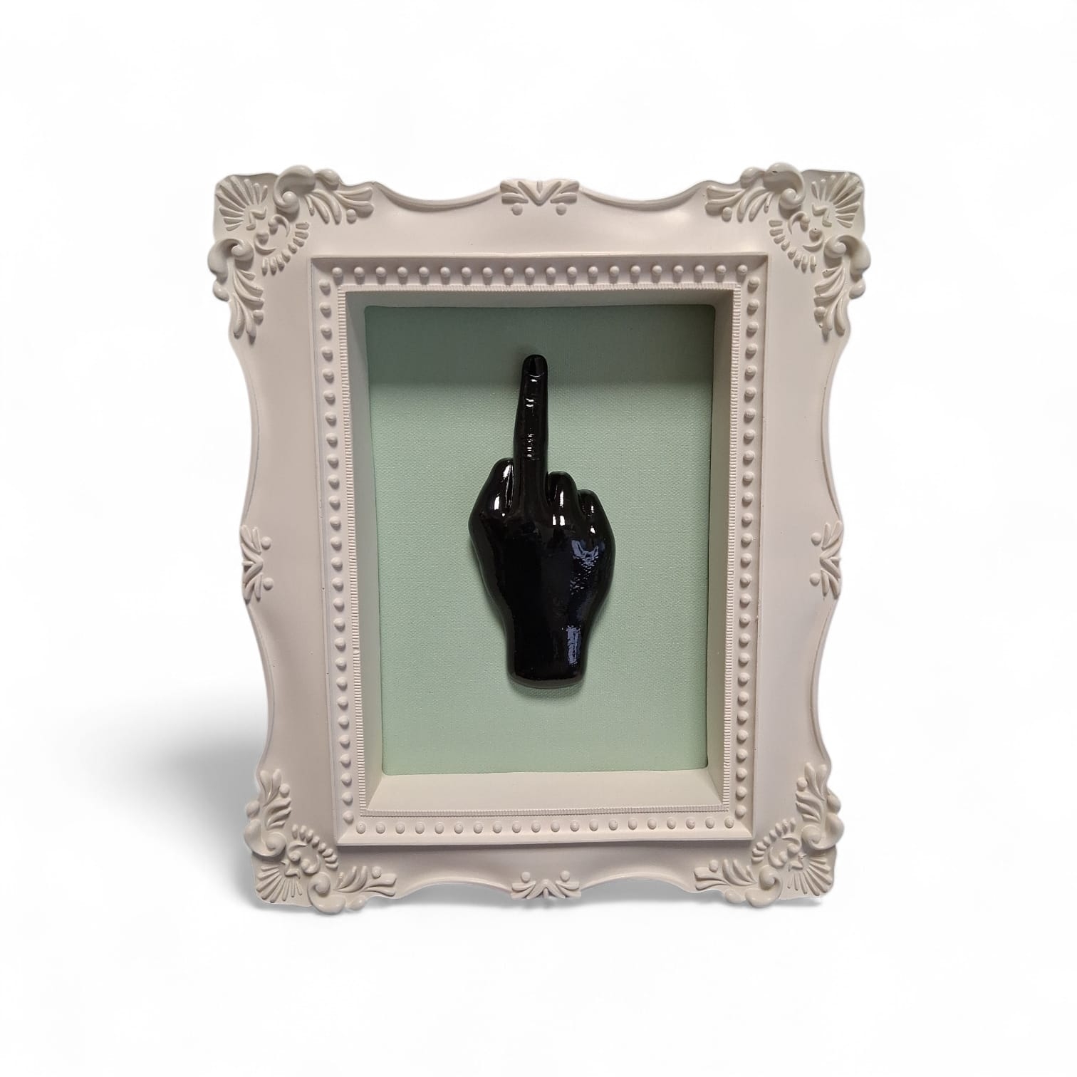 Blogo Quadro Finger Black in Poliresina colore bianco sporco dito nero